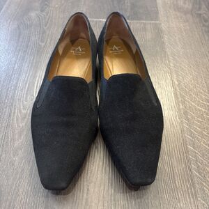 Aquatalia Black Suede"Marianne" Pointed Toe Slip On Loafers Shoes Size 11
